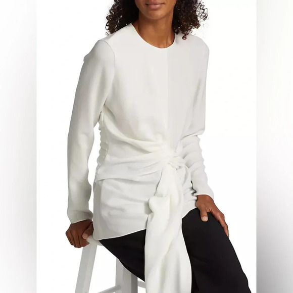 Lafayette 148 New York Long-Sleeve draped Blouse - Picture 5 of 10